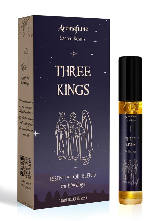 Aromafume Three Kings Resin Essential Oil Roll-On | 1 x 10ml / 0.33 fl oz by Aromafume| Ideal for Spirituality & Rituals | Made with Pure Boswellia, Serrta & Natural extracts | Non-Alcoholic, Non-Toxic & Vegan - Image 1